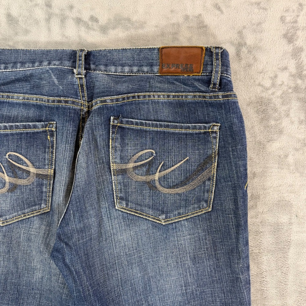 Express Eva Boot Cut Jeans Women's Size 10R Dark Blue Flare Denim Pants - Picture 6 of 8